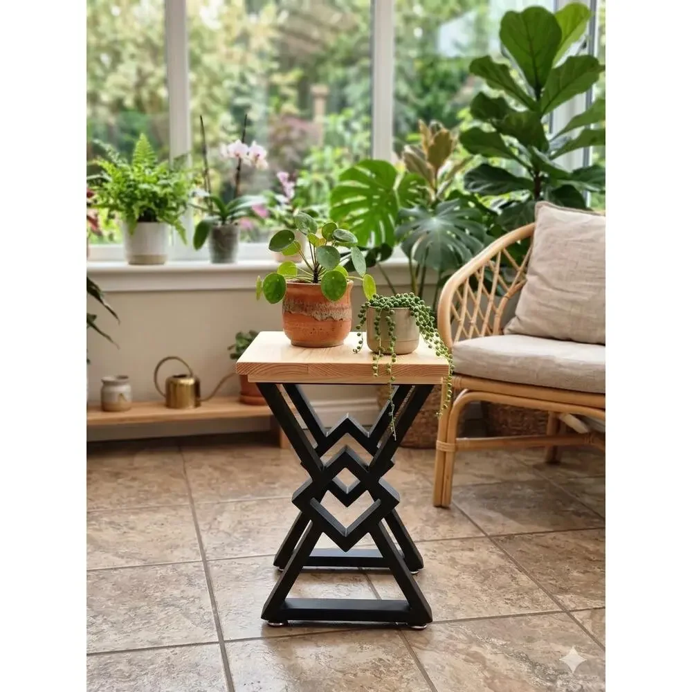 Handcrafted plant stand and or side table